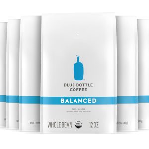 Blue Bottle Whole Bean Organic Coffee, Balanced, Medium Roast, 12 Ounce bag (Pack of 6)